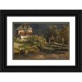 thumbnail image 1 of Josef Wenglein 24x17 Black Ornate Framed Double Matted Museum Art Print Titled: At the Pond with Lime (1883), 1 of 5