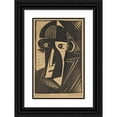 thumbnail image 1 of Josef Čapek 11x14 Black Ornate Wood Framed Double Matted Museum Art Print Titled: Face from Cinema, 1 of 5