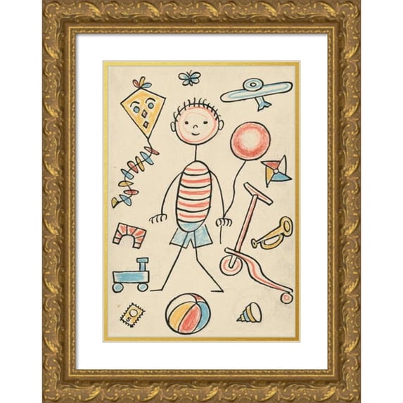 Josef Čapek 13x18 Gold Ornate Wood Frame and Double Matted Museum Art Print Titled - I Had a Dog and a Cat Pl 10 (1928)
