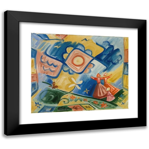 Josef Čapek 24x20 Black Modern Framed Museum Art Print Titled - Singing Girls (1936)