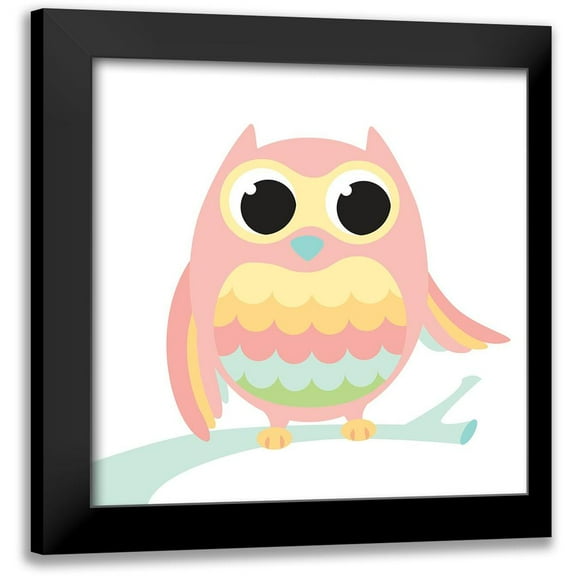 Josefina 12x12 Black Modern Framed Museum Art Print Titled - Fun Loving Owl