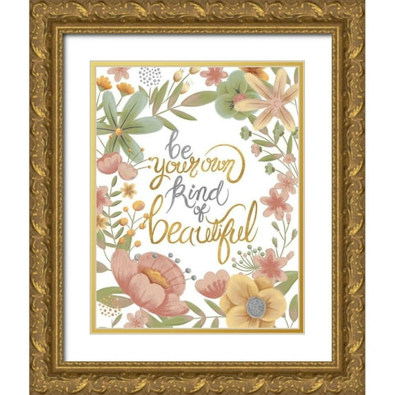 Josefina 12x14 Gold Ornate Wood Framed with Double Matting Museum Art Print Titled - Youre Beautiful (Pastels)