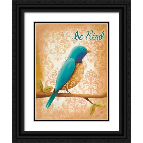 Josefina 19x24 Black Ornate Wood Framed with Double Matting Museum Art Print Titled - Be Kind
