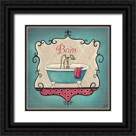 Josefina 20x20 Black Ornate Wood Framed with Double Matting Museum Art Print Titled - Bain and Savon I