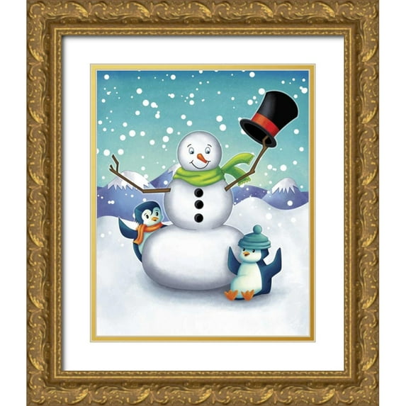 Josefina 20x24 Gold Ornate Wood Framed with Double Matting Museum Art Print Titled - Oh the Joy IV