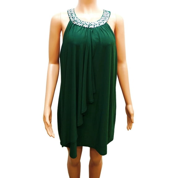 Joseph A Green Embellished Halter Sleeveless Ruffle Draped Top, Women's Blouses & Tops XL