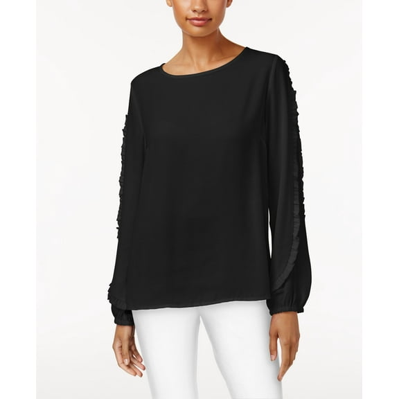 Joseph A Ruffled Top Jet Black M