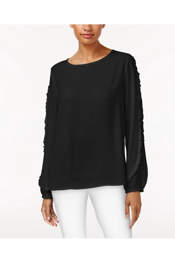 Ruffled Top Jet Black M