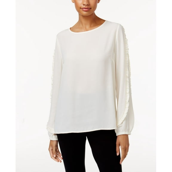 Joseph A Ruffled Top Winter White L