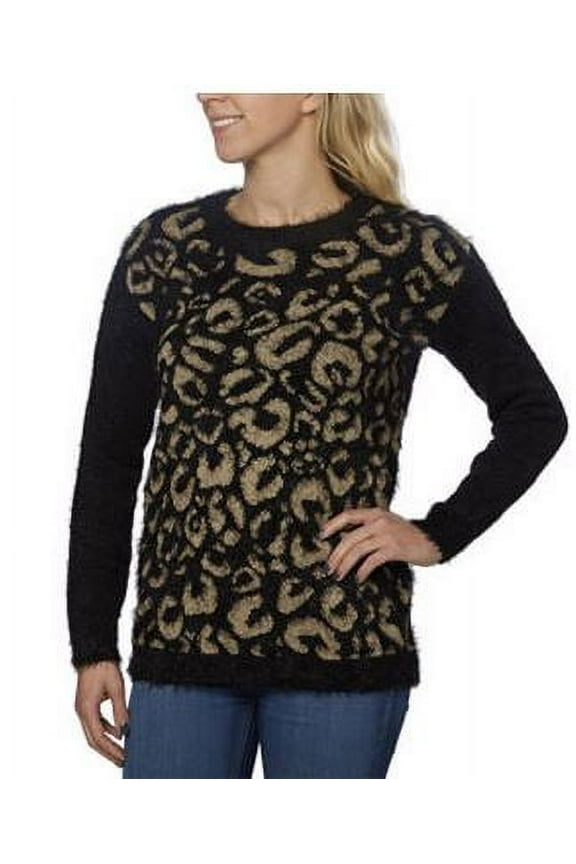 Womens Soft Eyelash Pullover Sweater (Leopard, X-Small)