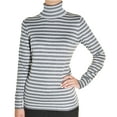 thumbnail image 1 of Joseph A Womens Striped Knit Turtleneck Shirt, 1 of 2