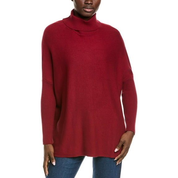 Joseph A. womens  Solid Poncho, l, Red