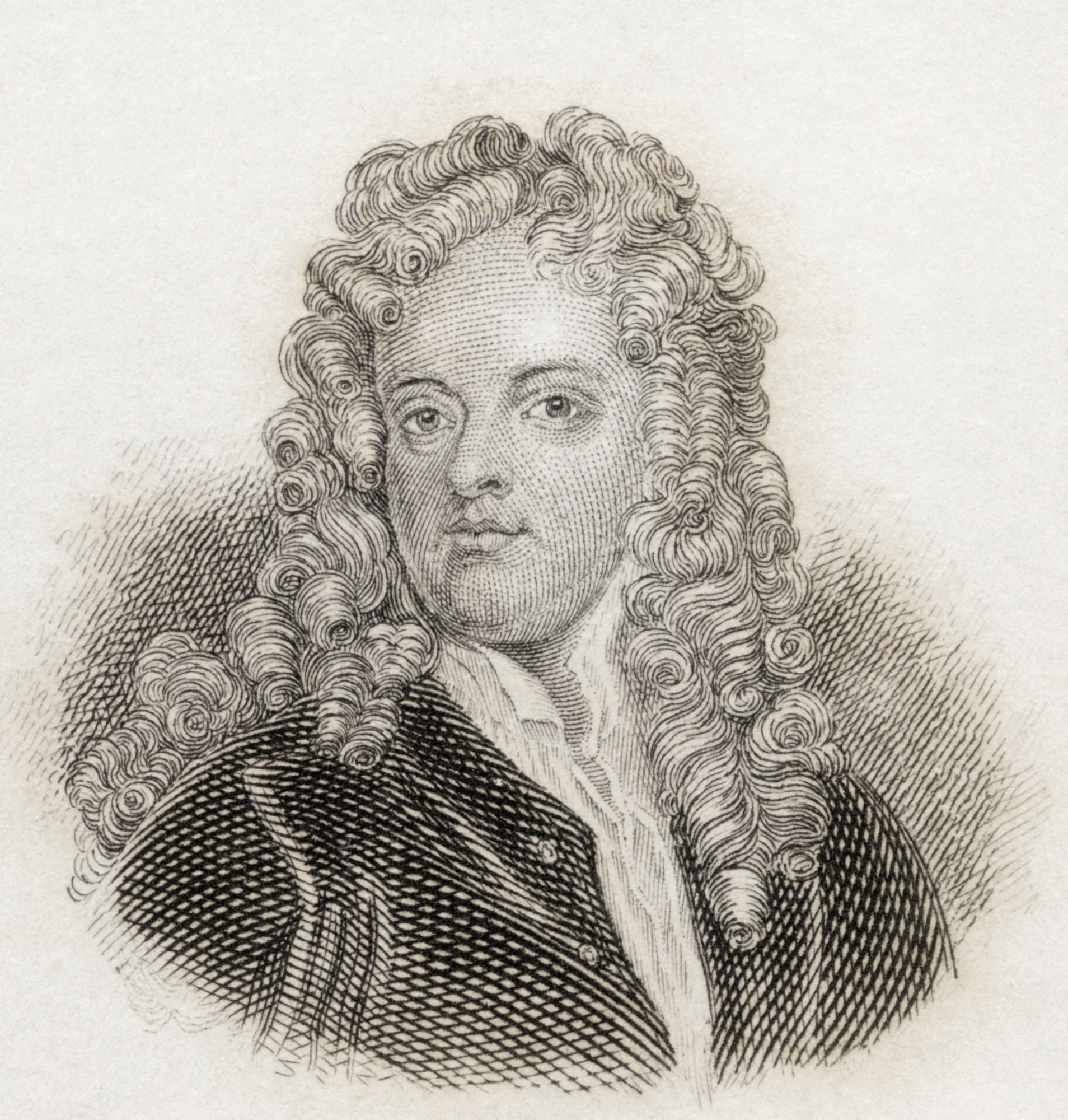 Joseph Addison 1672 To 1719 English Essayist Poet Playwright And Politician From Crabbs Historical Dictionary Published 1825 Canvas Art - Ken Welsh Design Pics (28 x 30)