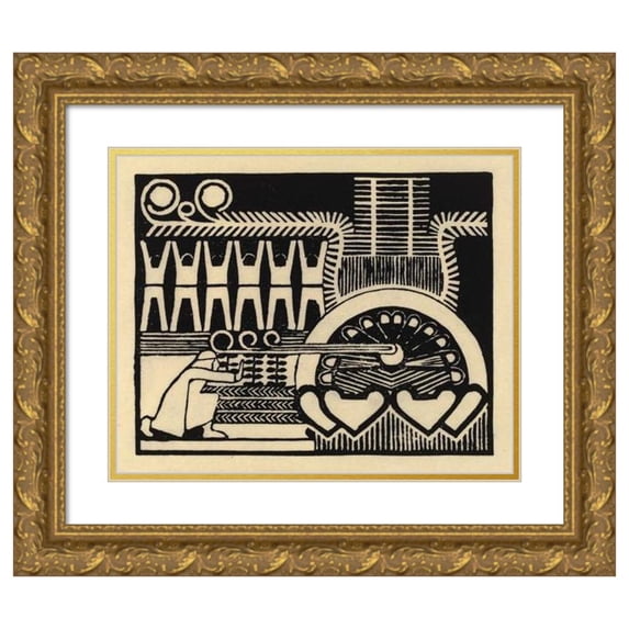 Joseph Alanen 17x15 Gold Ornate Wood Frame and Double Matted Museum Art Print Titled - The Creation of the Sampo (1917)