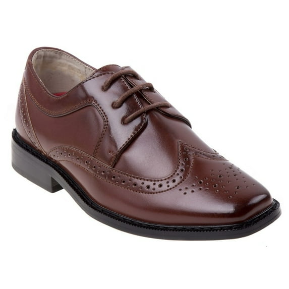 Joseph Allen Boys Lace Toddler Dress Shoes, Brown, 12