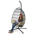 thumbnail image 1 of Joseph Allen Home Jumbo Hanging Swing Basket Egg Chair with Stand, 1 of 9