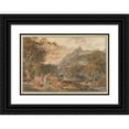 thumbnail image 1 of Joseph Anton Koch 14x11 Black Ornate Wood Framed Double Matted Museum Art Print Titled: View of Vietri with Young Country Women Dancing for Shepherds in the Foreground (1800), 1 of 5