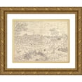 thumbnail image 1 of Joseph Anton Koch 18x15 Gold Ornate Wood Frame and Double Matted Museum Art Print Titled - Ruins of the Imperial Palaces in Rome (1810), 1 of 4