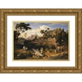 thumbnail image 1 of Joseph Anton Koch 24x18 Gold Ornate Framed and Double Matted Museum Art Print Titled - Landscape Near Olevano with a Parade of Dancing Peasants (1823-1824), 1 of 4