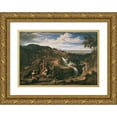 thumbnail image 1 of Joseph Anton Koch 24x18 Gold Ornate Framed and Double Matted Museum Art Print Titled - Tivoli's Waterfalls Near Rome (1818), 1 of 4