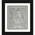 thumbnail image 1 of Joseph Blanc 12x14 Black Ornate Wood Framed Double Matted Museum Art Print Titled: Stamp Model of 3 Cents (1801 - 1900), 1 of 5