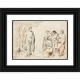 thumbnail image 1 of Joseph Brett 18x14 Black Ornate Wood Framed Double Matted Museum Art Print Titled - Christ and His Disciples, 1 of 5