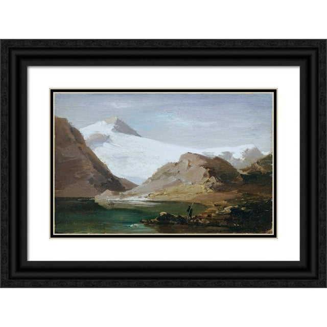 Joseph Brunner 18x13 Black Ornate Wood Framed Double Matted Museum Art