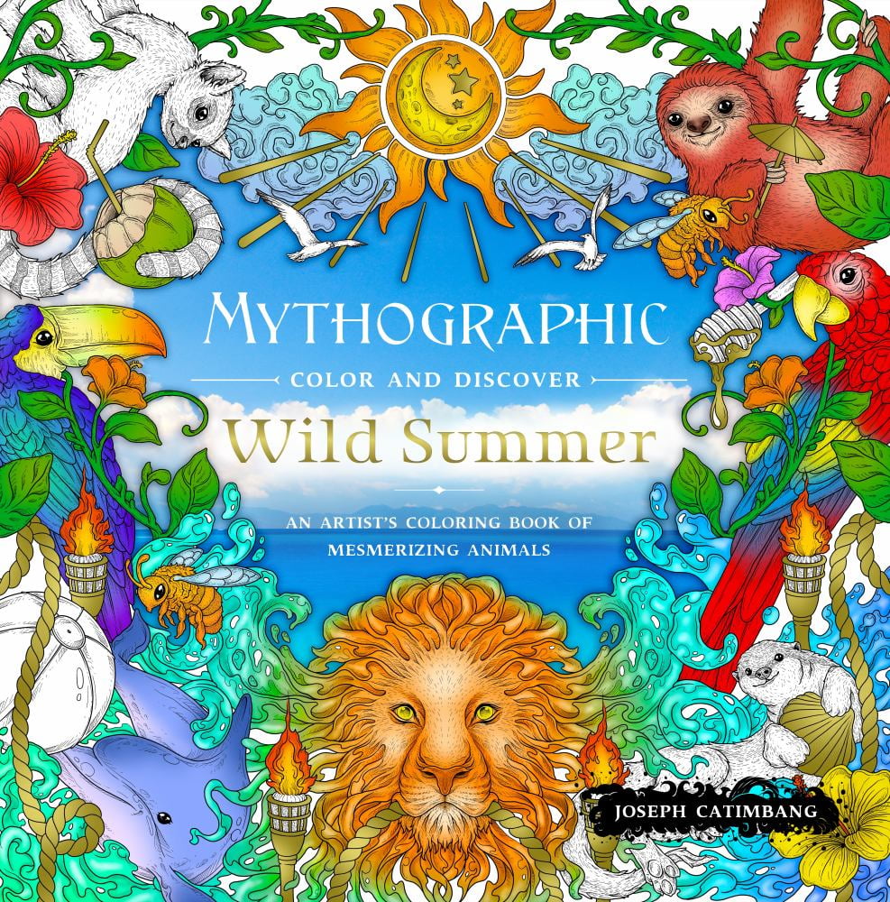 Joseph Catimbang: Mythographic Color and Discover: Wild Summer: An Artist's Coloring Book of Mesmerizing Animals, 96 pages (Paperback)