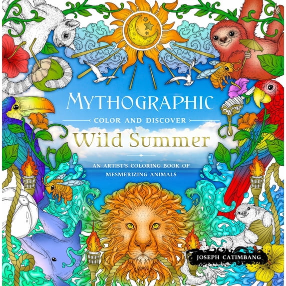 Mythographic Color and Discover: Wild Summer: An Artist's Coloring Book of Mesmerizing Animals, 96 pages (Paperback)