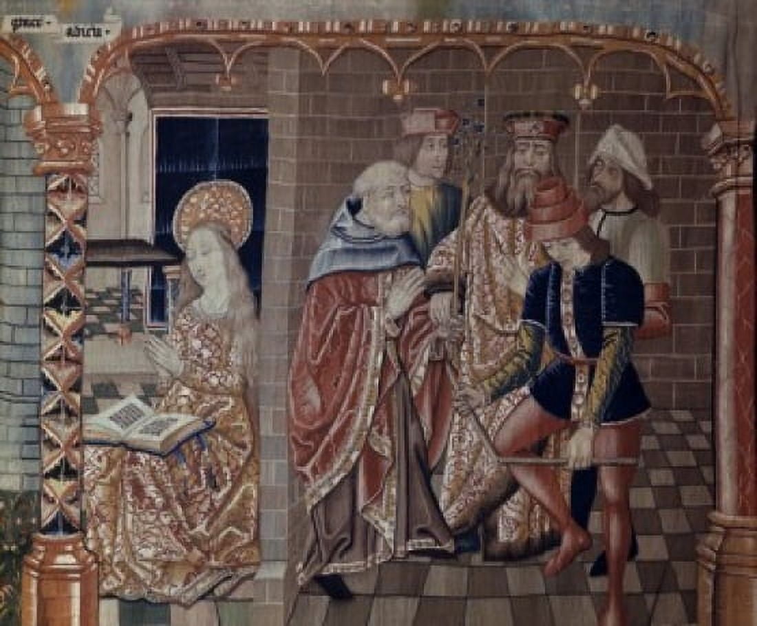 Joseph Chosen As Marys Spouse Tapestry Textiles (Flemish) Canvas Art -  (18 x 24)