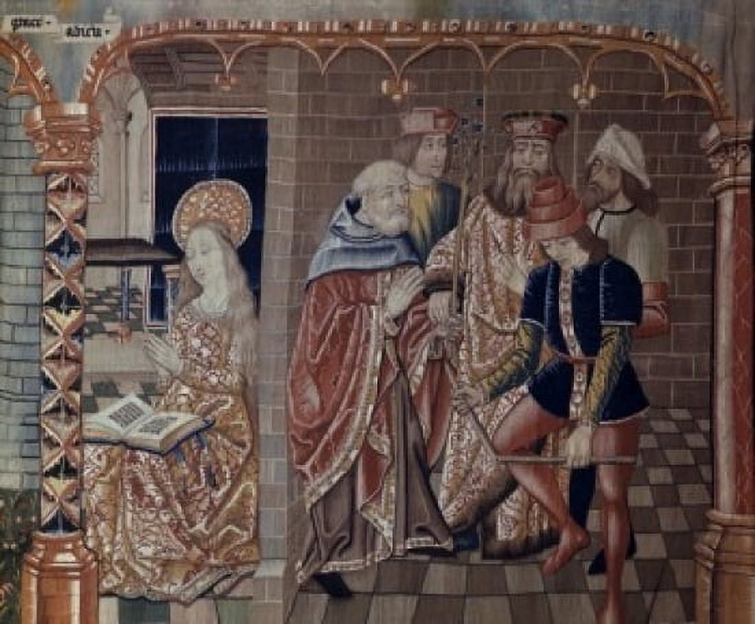 Joseph Chosen As Marys Spouse Tapestry Textiles (Flemish) Canvas Art -  (24 x 36)