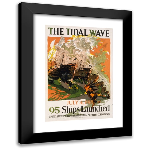 Joseph Clement Coll 11x14 Black Modern Framed Museum Art Print Titled - The Tidal Wave (1918)