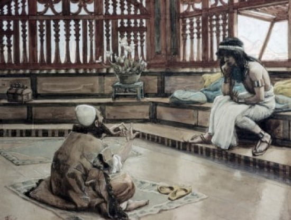 Joseph Converses With Judah His Brother James Tissot (1836-1902 French) Jewish Museum New York USA Canvas Art - James Tissot (24 x 36)