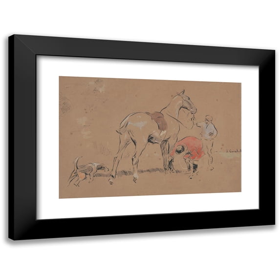 Joseph Crawhall 14x11 Black Modern Framed Museum Art Print Titled - The Loose Shoe