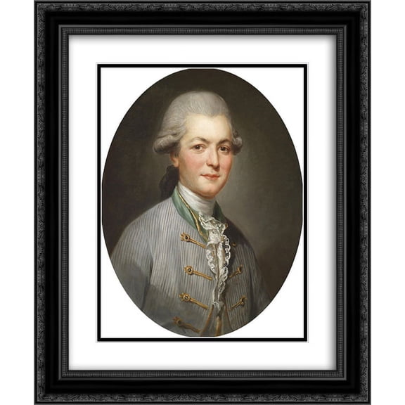 Joseph Ducreux 2x Matted 20x24 Black Ornate Framed Art Print 'Charles Joseph de Pallu'