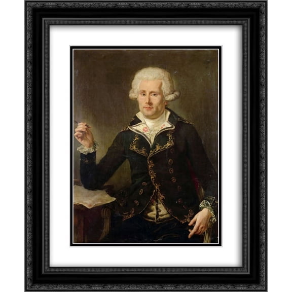Joseph Ducreux 2x Matted 20x24 Black Ornate Framed Art Print 'Louis Antoine de Bougainville'