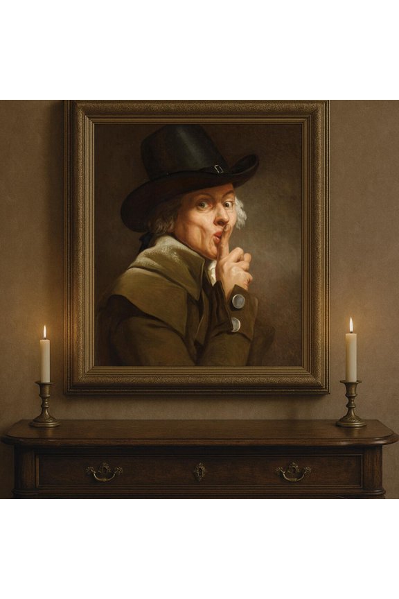 Joseph Ducreux The Silence Poster Quirky French Portrait, Vintage Wall Art Unframed Paper Print