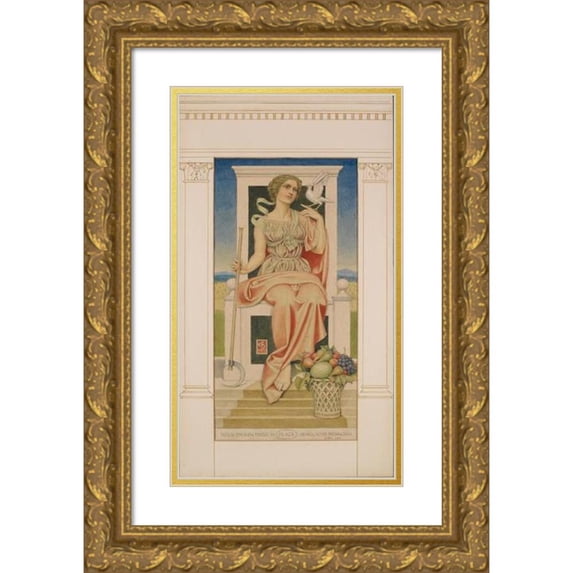 Joseph Edward Southall 12x18 Gold Ornate Wood Frame and Double Matted Museum Art Print Titled - Figure of Peace (1937)
