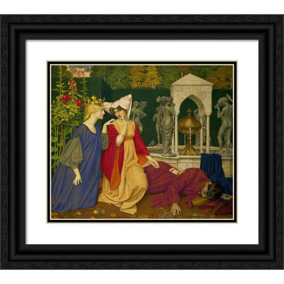 Joseph Edward Southall 17x15 Black Ornate Wood Framed Double Matted Museum Art Print Titled - Changing the Letter (1908)