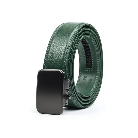 Joseph Elliott Belts Men's Genuine Leather Ratchet Adjustable Golf Belt Hunter Green, Black Buckle
