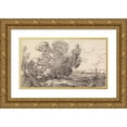 thumbnail image 1 of Joseph Farington 18x12 Gold Ornate Wood Frame and Double Matted Museum Art Print Titled - Trees with a Distant Church on the Right, 1 of 4