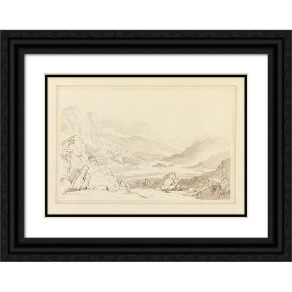 Joseph Farington 18x14 Black Ornate Wood Framed Double Matted Museum Art Print Titled - Clearly.