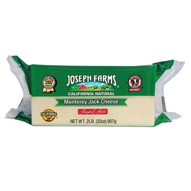 Joseph Farms California Natural Cheese, Chunk, Monterey Jack Cheese, 2