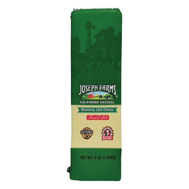 Joseph Farms California Natural Cheese, Loaf, Monterey Jack Cheese, 4