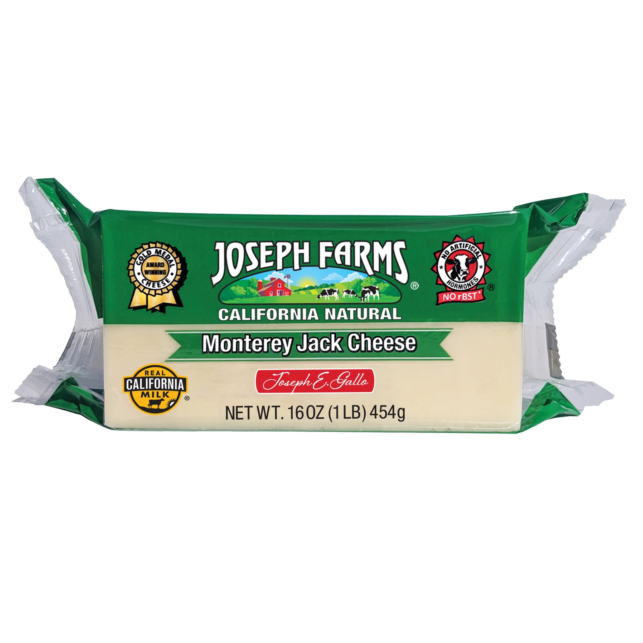 Joseph Farms, Chunk, Monterey Jack Cheese, 1lb, 1 Count