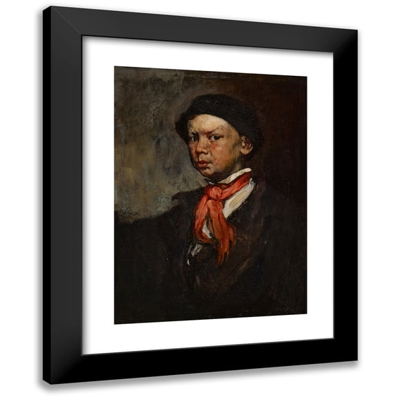 Joseph Frank Currier 19x24 Black Modern Framed Museum Art Print Titled - The Whistling Boy (1873)