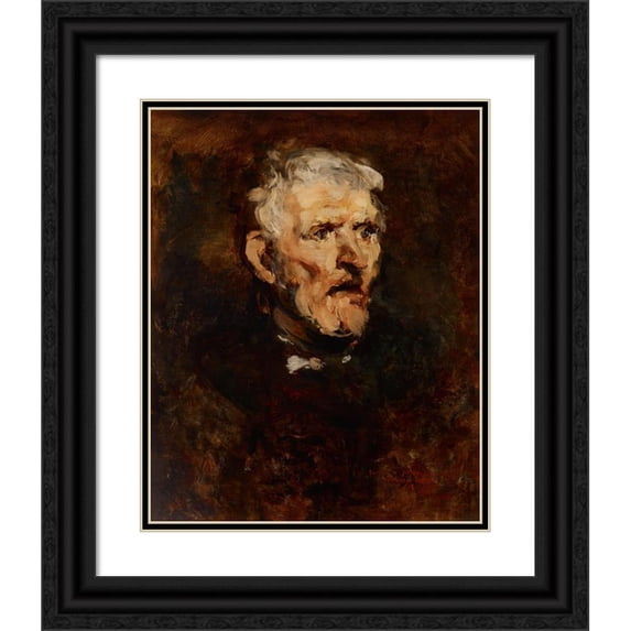Joseph Frank Currier 20x24 Black Ornate Framed Double Matted Museum Art Print Titled: Study of an Old Man (1878)