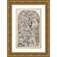 thumbnail image 1 of Joseph Heintz The Elder 12x18 Gold Ornate Wood Frame and Double Matted Museum Art Print Titled - Madonna and Child Surrounded by Female Saints (1600-1678), 1 of 4