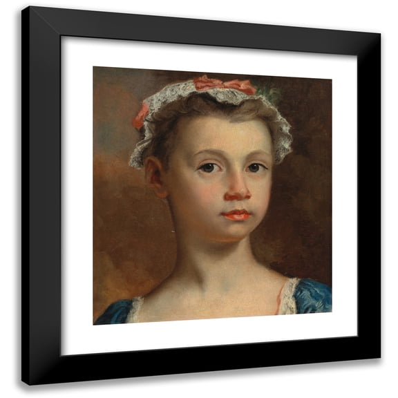Joseph Highmore 12x13 Black Modern Framed Museum Art Print Titled - Sketch of a Young Girl (ca. 1735)