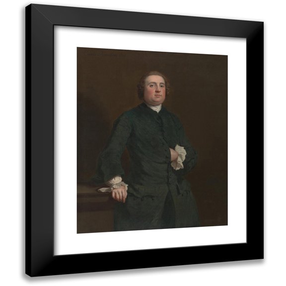 Joseph Highmore 12x14 Black Modern Framed Museum Art Print Titled - Charles Penruddocke (1743)